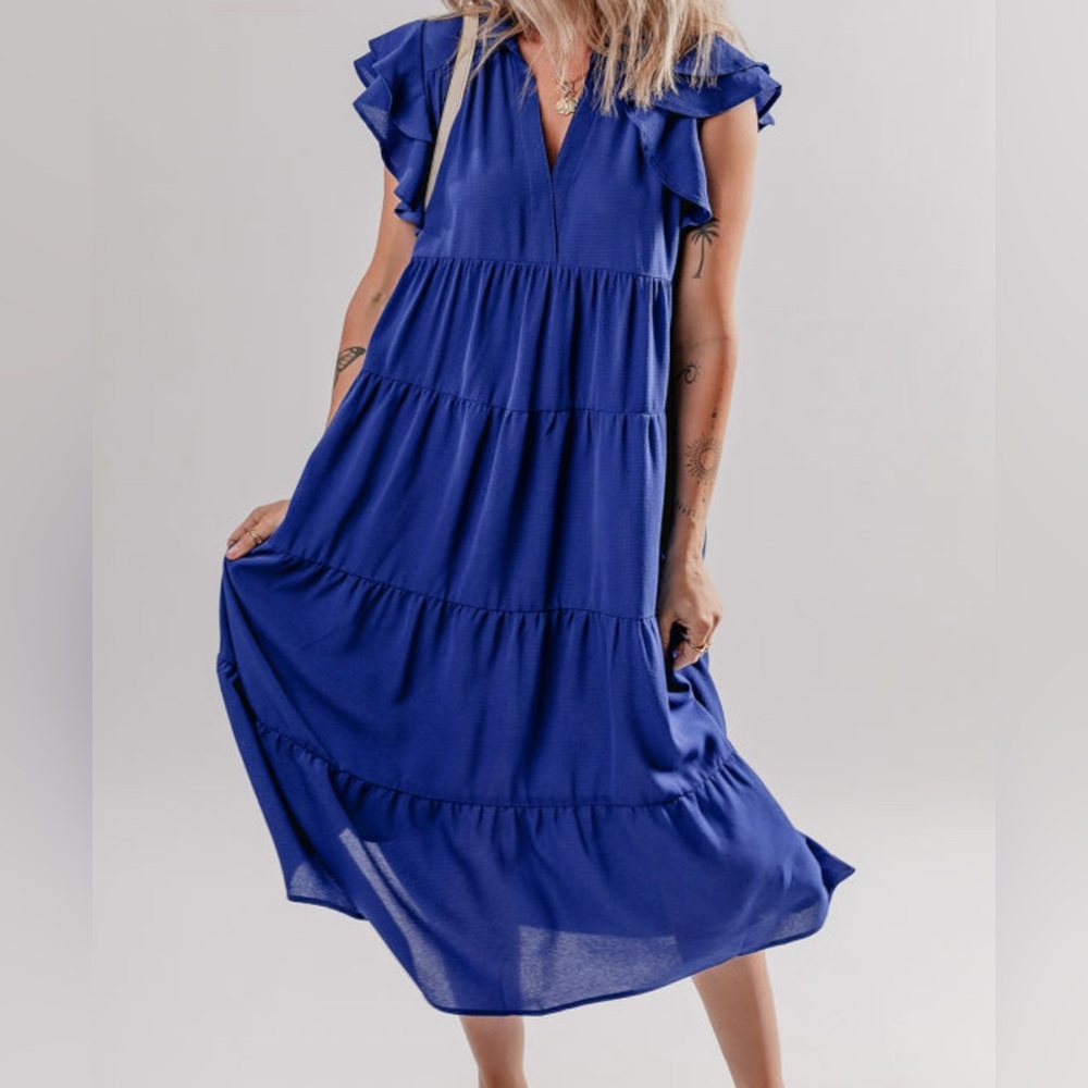 NEW Elegant Blue Midi Dress! SZ: XL